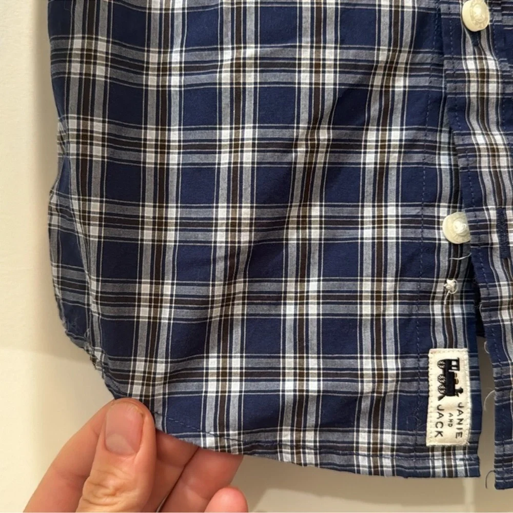 Janie & Jack baby boys 18-24 months blue plaid button down